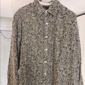 Men’s Paisley Shirt - Black Brown 1826 (L)